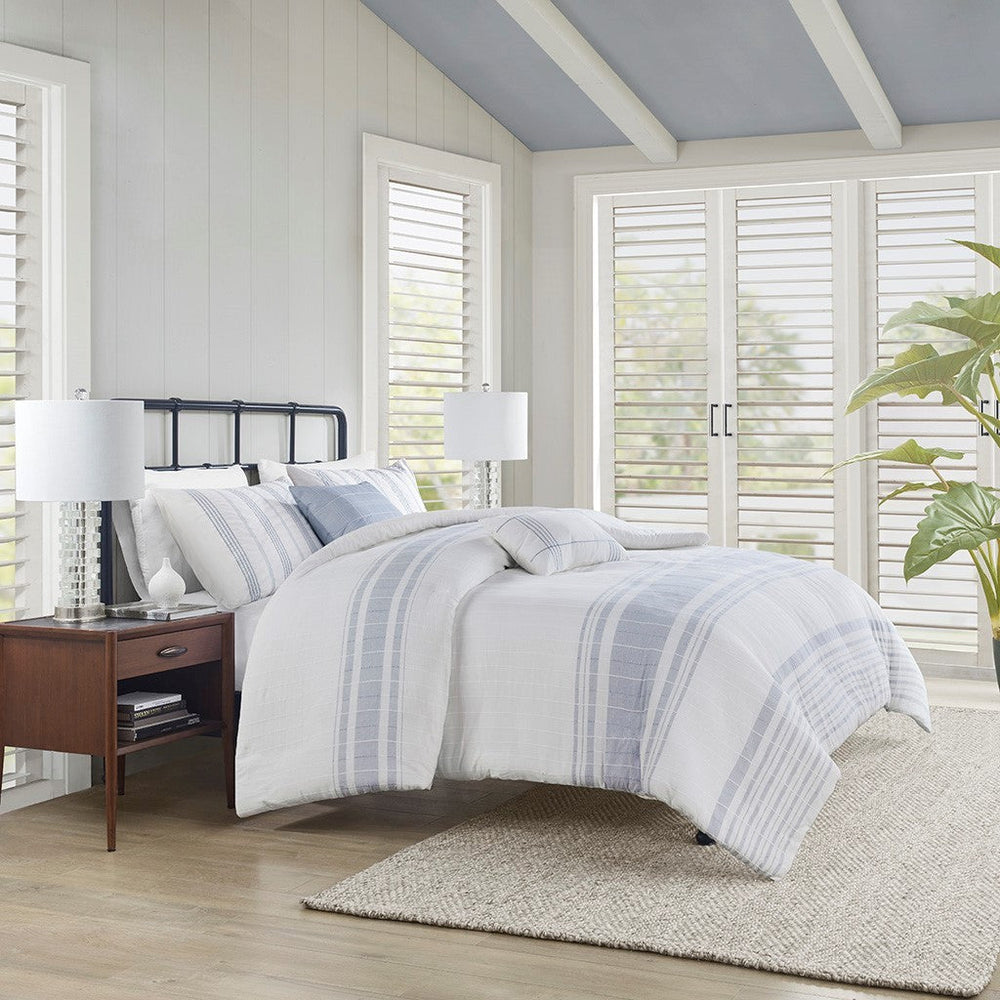 5 Piece Cotton Jaquard Duvet Set-King/Cal King Media 1