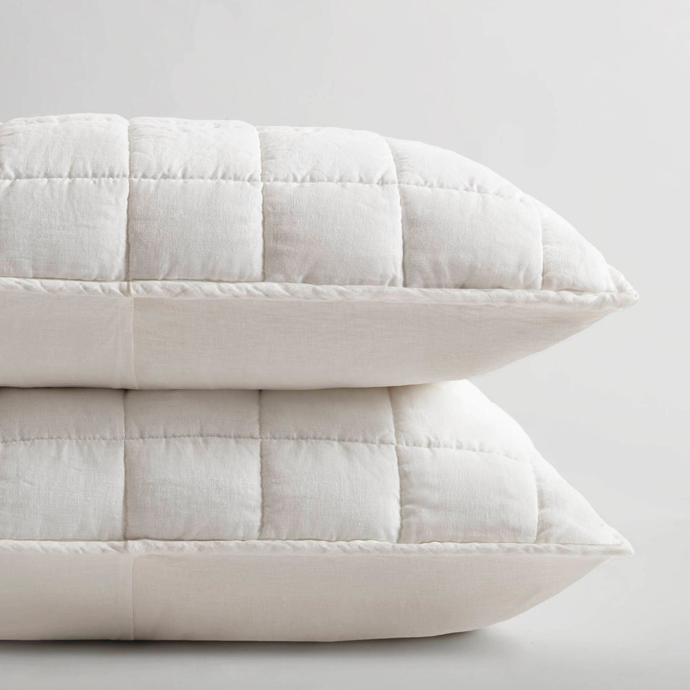 3-Piece Full/Queen Linen Garment Washed Quilt Set,White Media 2