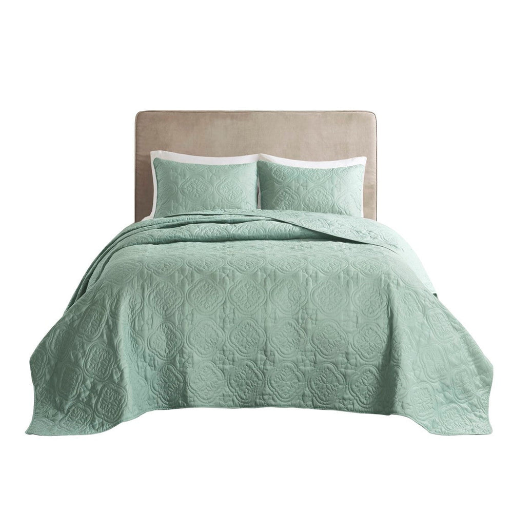 3 Piece Reversible Bedspread Set Seafoam Full/Queen Media 9