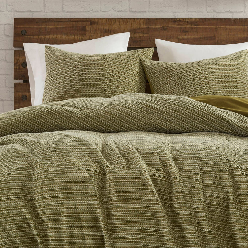 3PCS Full/Queen Waffle Washed Duvet Set Media 15