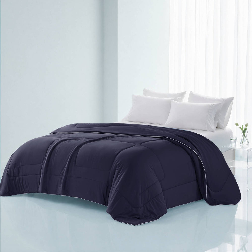 1 Piece King Down Alternative Comforter,Navy Media 1