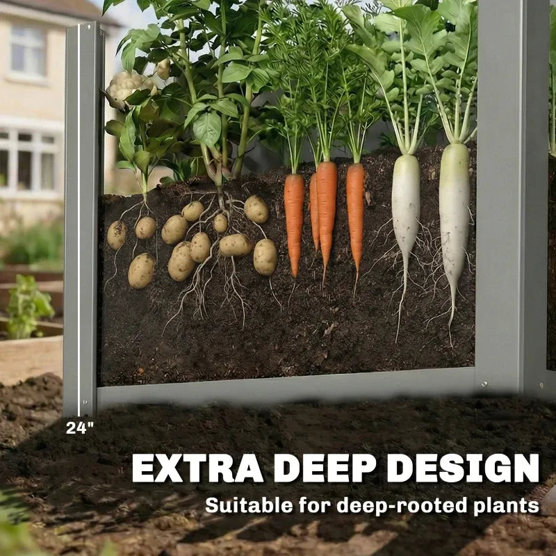 Balcony Herb Box,Outdoor Planter Box,Elevated Garden Bed(Only Planter Box) Media 6