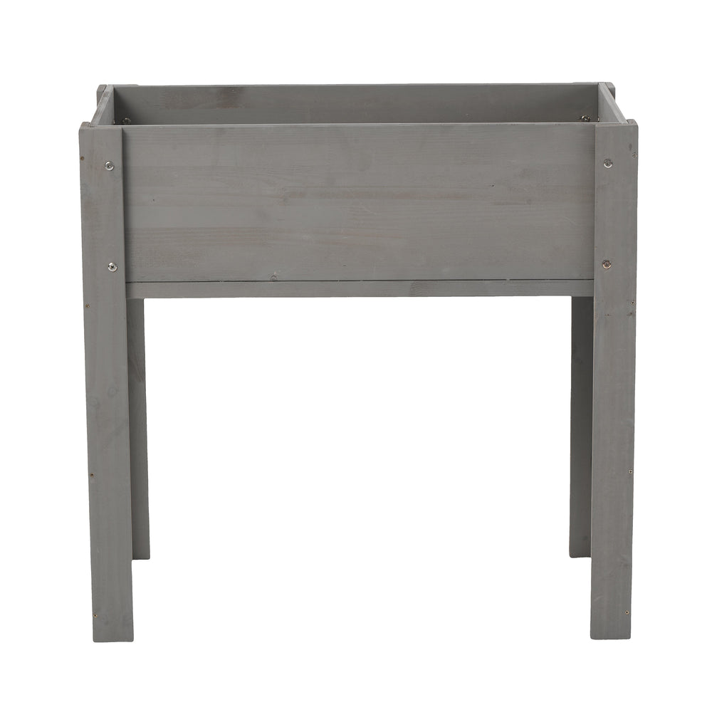 Elevated Wooden Garden Bed 31x16x31 inch with Legs for Outdoor Plants, Flowers, Fruits, Vegetables, Herbs in Grey Solid Wood Media 9