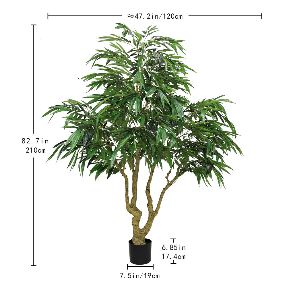 7FT Artificial willow Tree, Indoor Faux slik Greenery Plant for Home, Apartment, or Office Decoration, 1pc/set Media 3