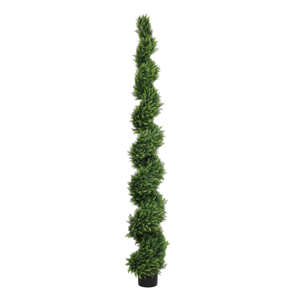 7FT Tall Artificial Two-Tone Cypress Pine Tree – Realistic Lifelike Faux Greenery with Natural Dual Color Leaves for Indoor Outdoor Home Office Decoration, Potted Fake Tree, 1pc/set Media 2