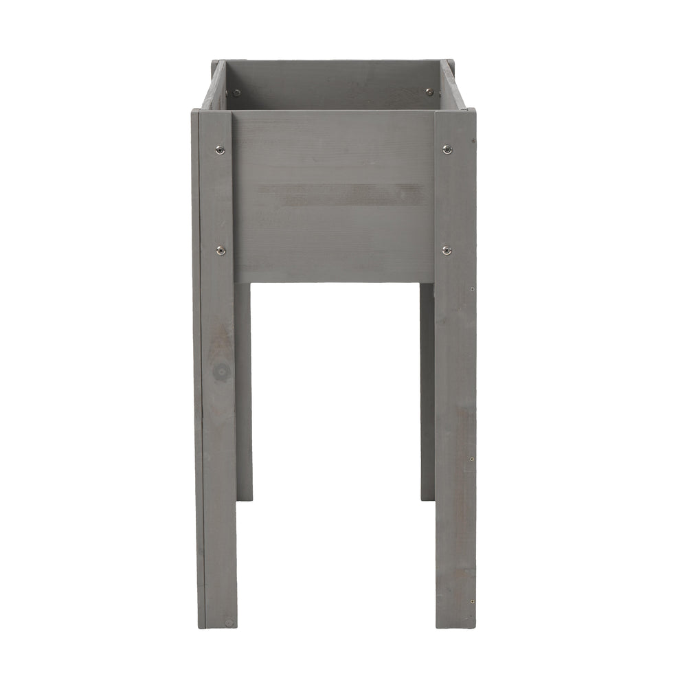 Elevated Wooden Garden Bed 31x16x31 inch with Legs for Outdoor Plants, Flowers, Fruits, Vegetables, Herbs in Grey Solid Wood Media 12