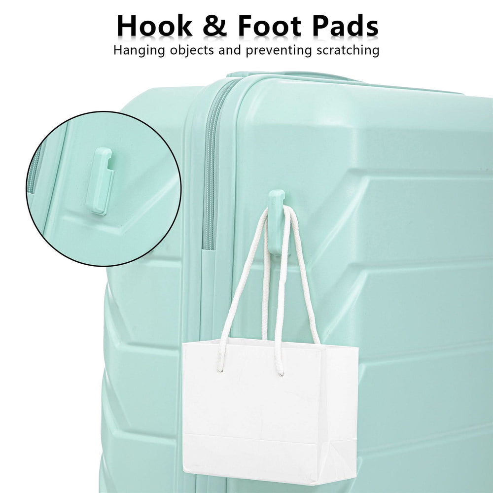 ABS Spinner Luggage Mint Green Durable 3 Piece Set & Combination Lock Media 11