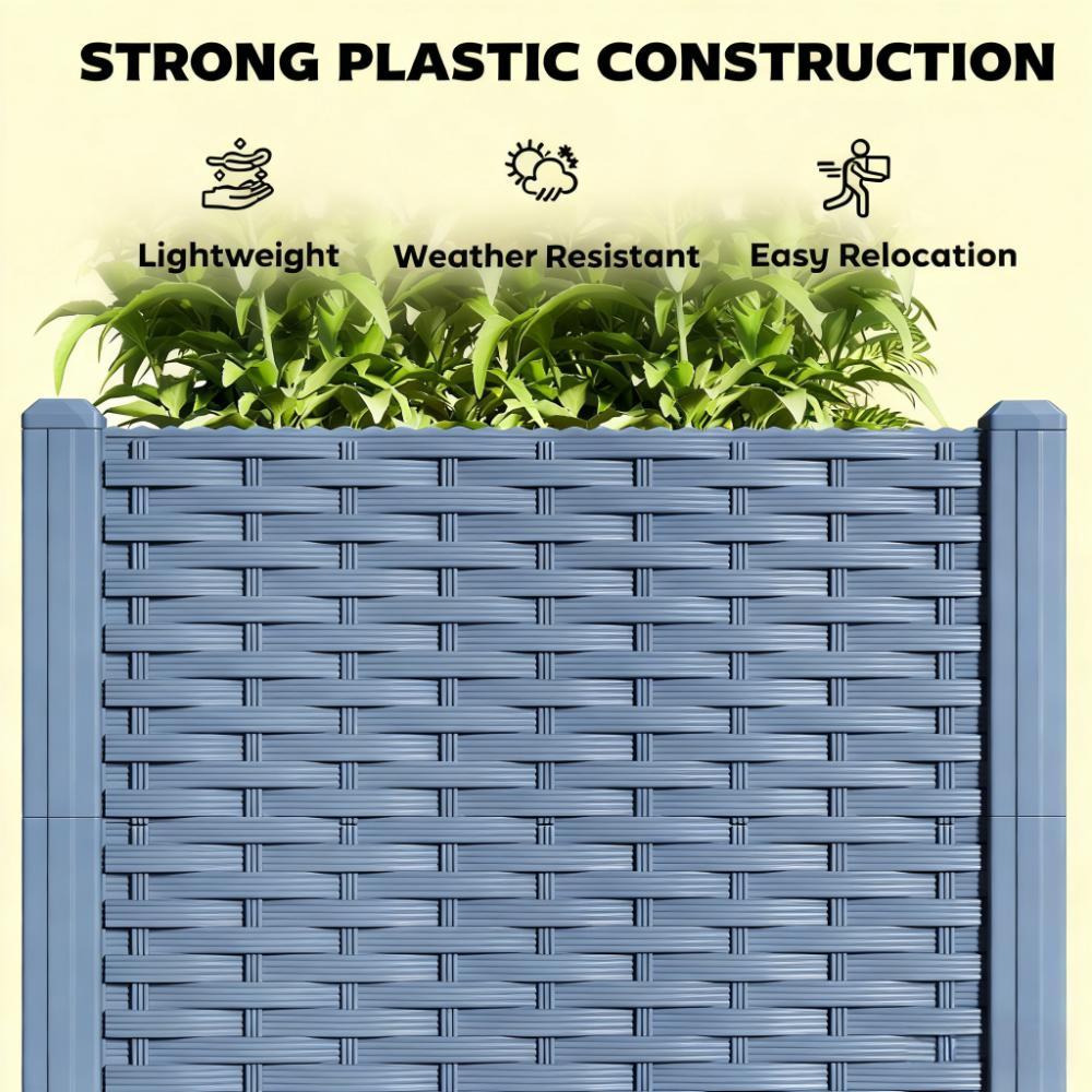 Outdoor Flower Box with Drainage Holes,Plastic Raised Garden Bed Media 7