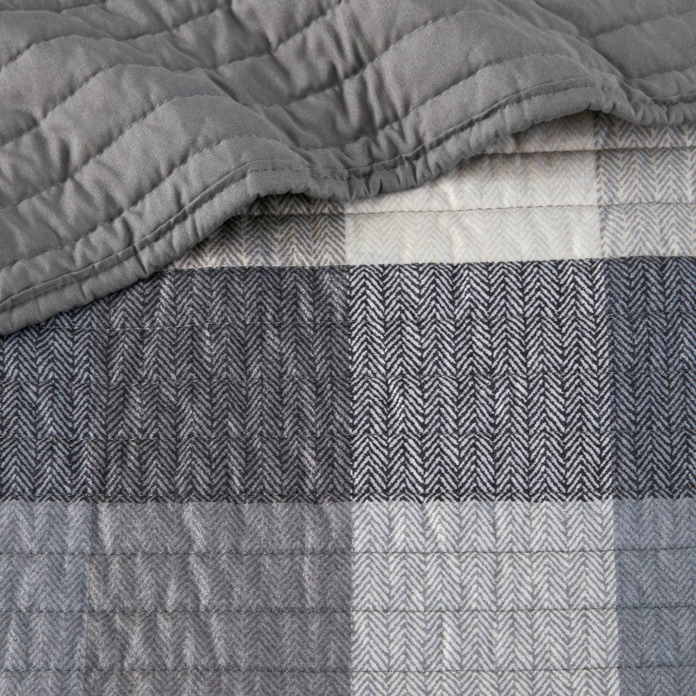 6 Piece Reversible Plaid Daybed Cover Set Grey Daybed Media 21