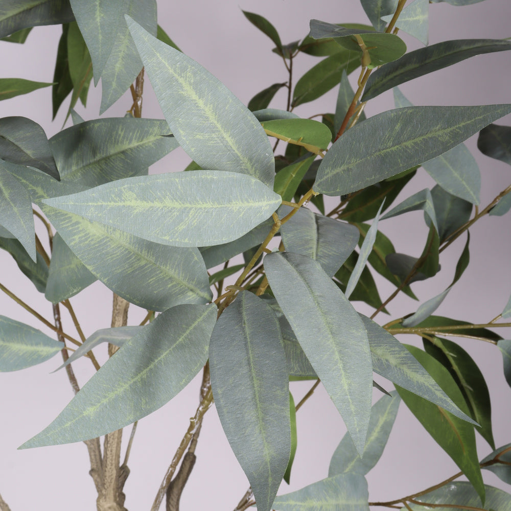5FT Realistic Artificial Eucalyptus Tree in Black Plastic Pot with Lush Green Fabric Leaves, Indoor Potted Faux Plant for Home Office Decor Media 14