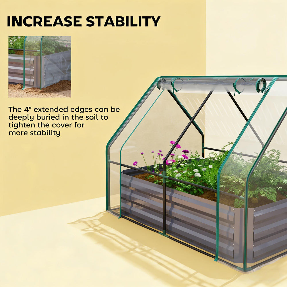 2-in-1 Raised Planter Greenhouse,Raised Garden Bed,Planter Raised Bed Media 3