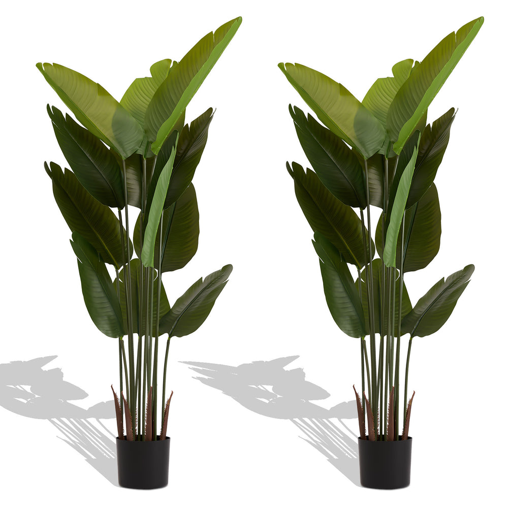 Artificial Bird of Paradise Plant 160cm Tall Faux Tropical Palm Tree Green Plastic Indoor Outdoor Decoration Media 1