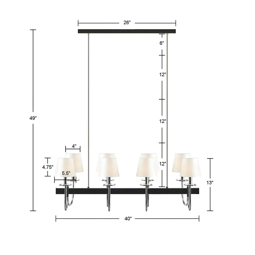 8 Light Chandelier Polyester Drum Shades Traditional Dining Room Fixture Media 6