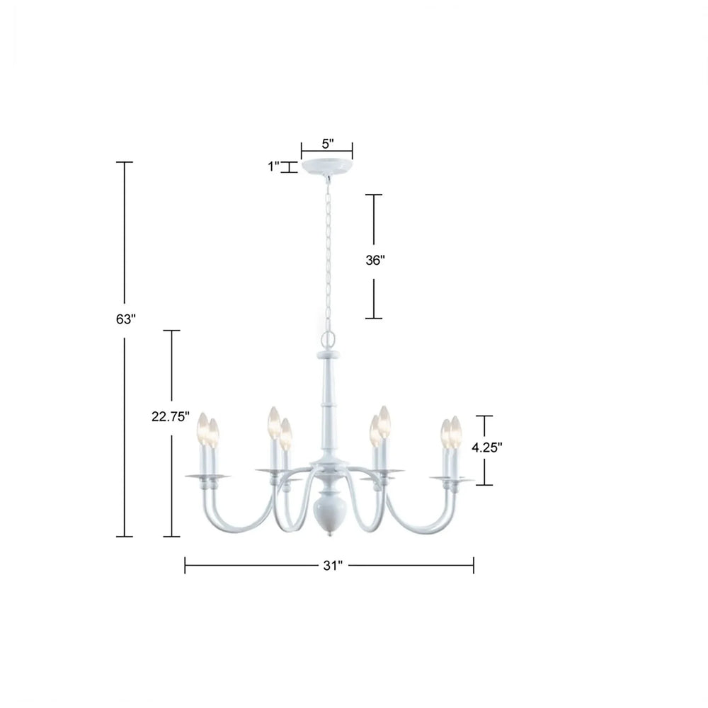 Chandelier Iron 8 Light Traditional Ceiling Fixture For Living Room Media 6