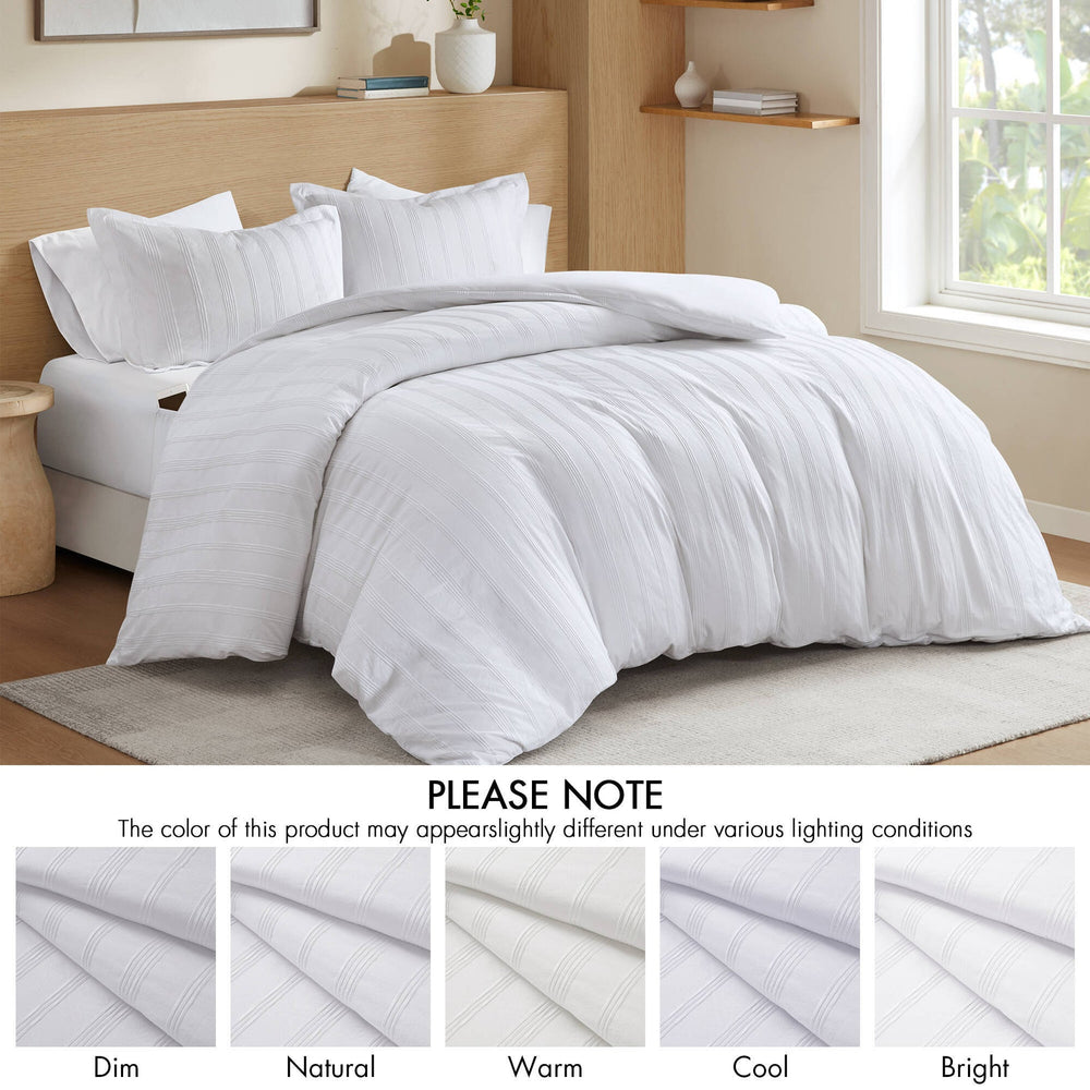3-Piece Full Woven Striped Duvet Set Media 3
