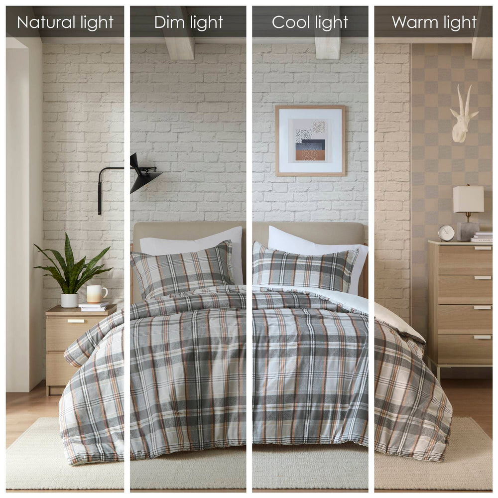 Plaid Duvet Cover Set Twin/Twin XL Media 3