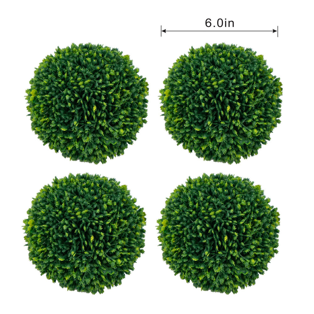 S/4 D6' Faux Boxwood Ball Bowl Filler, Green Media 6