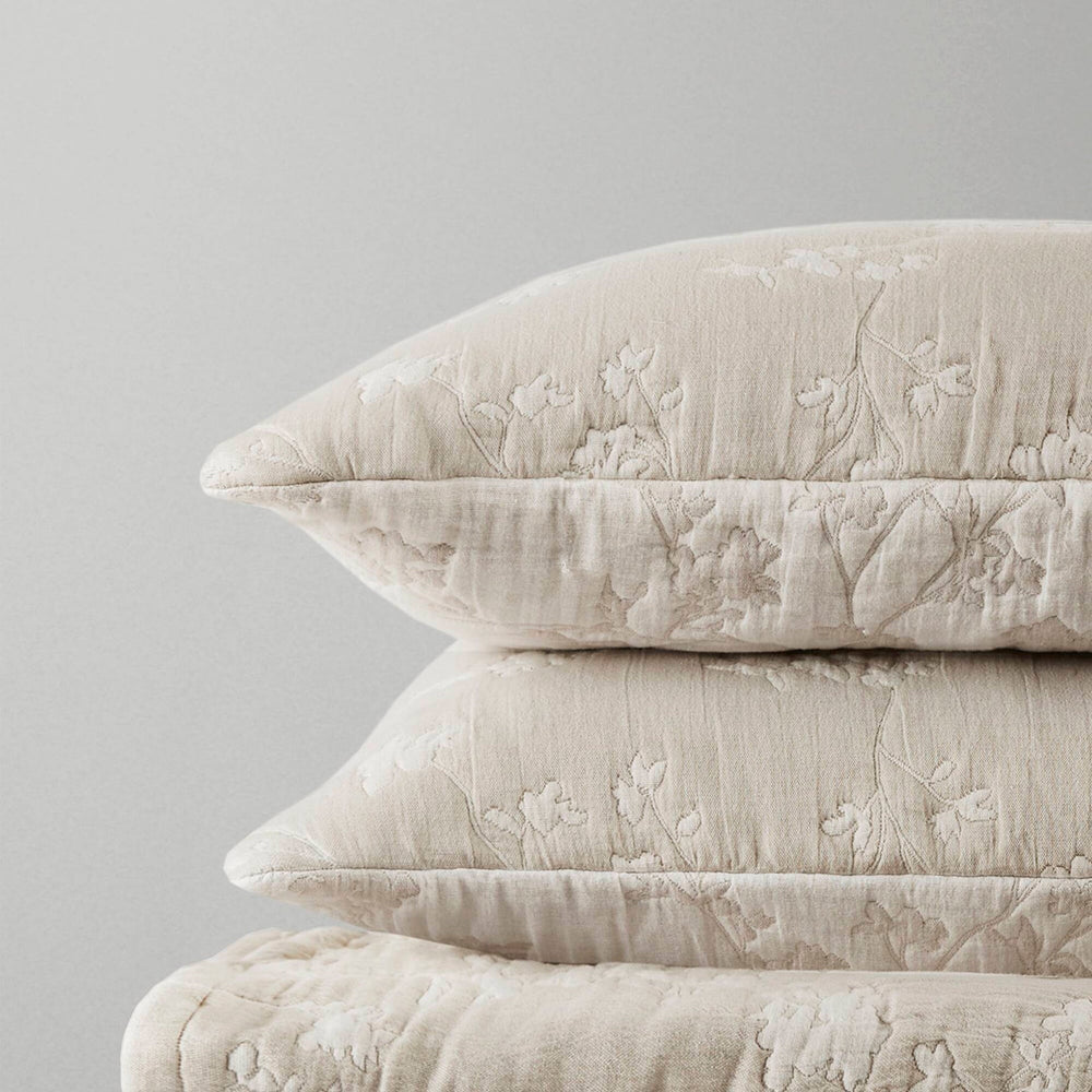 3 Pieces King Jacquard Cotton Gauze Quilt Set,Linen Media 19