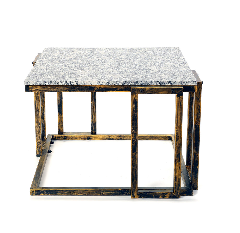 14.5' Granite Marble Black / Gold Plant Stand Media 2