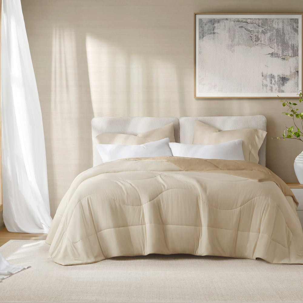 1-Piece Full/Queen Reversible Tencel Comforter Blanket,Linen Media 3