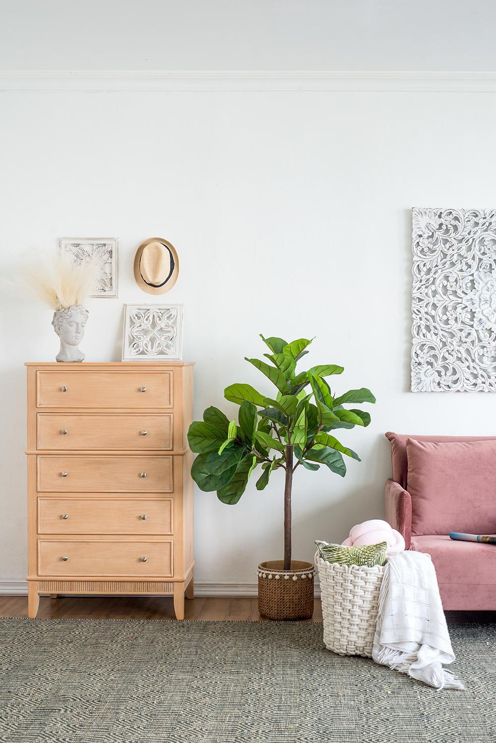 25x25x52'H Fiddle Fig Leaf Tree, 40 Leaves Media 3