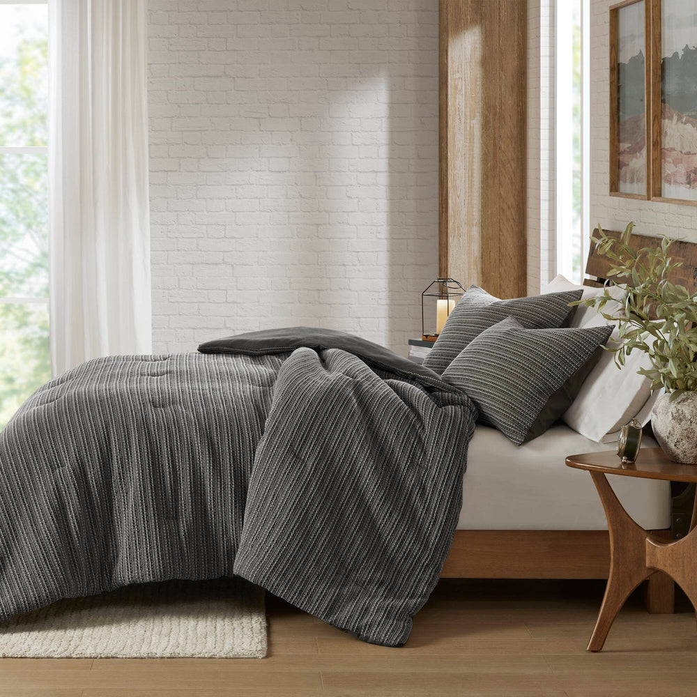 3PCS King/Cal King Waffle Washed Comforter Set Media 13