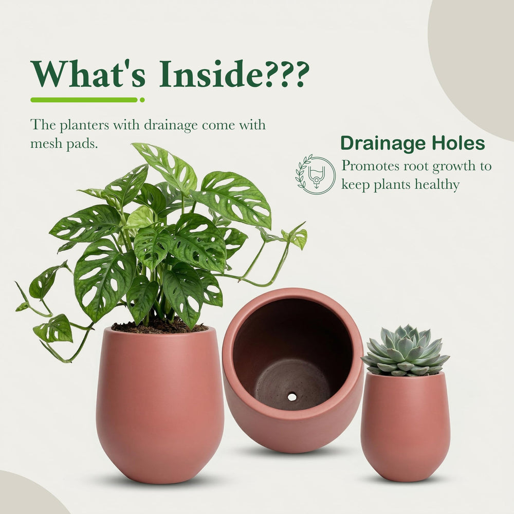 DTY Signature Mount Wilson Modern Indoor Outdoor Fiberstone Tapered Planter, Lightweight, Weather Resistant Garden Pot with Drainage Hole & Rubber Plug (Black, 11'' D x 12'' H) Media 80