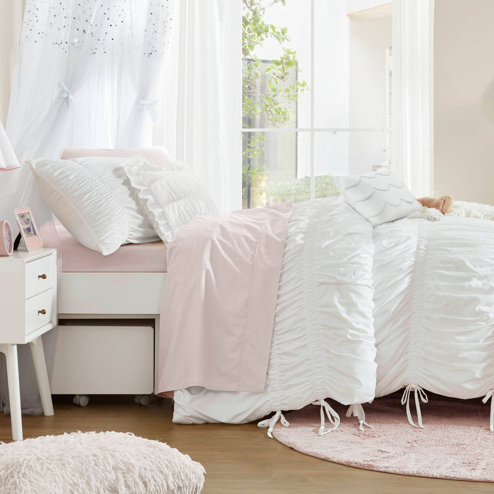 4 Pieces Twin/Twin XL Comforter Set,White Media 11