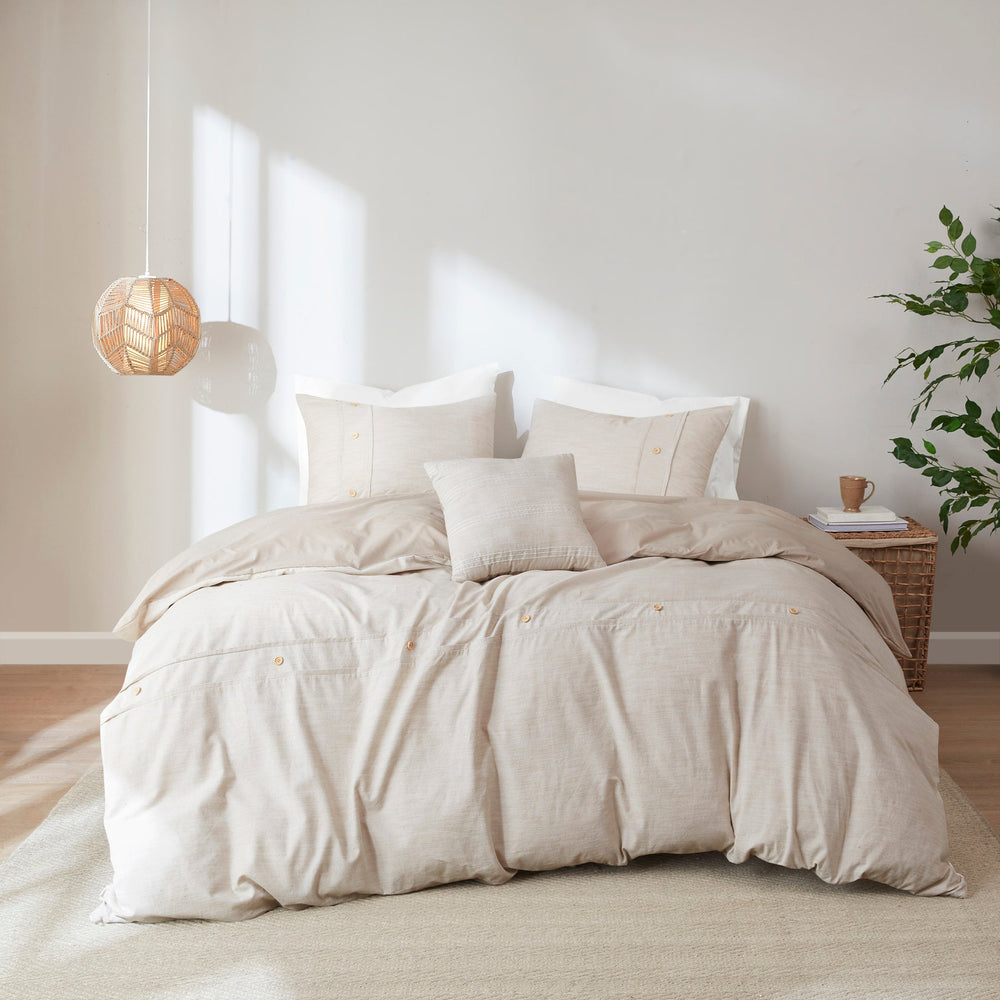 5 Piece Organic Cotton Oversized Comforter Cover Set w/removable insert Natural King/Cal King Media 12
