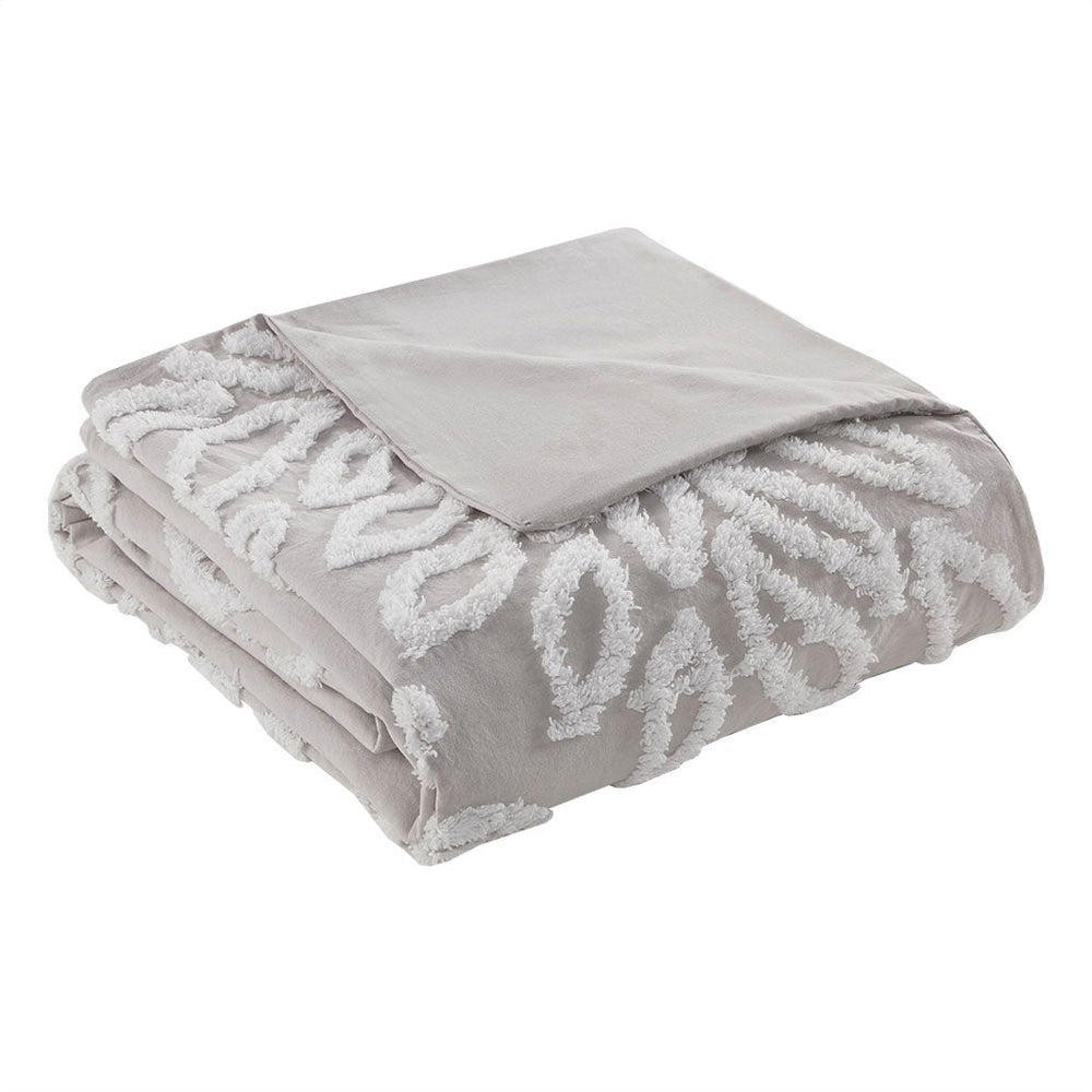 King/Cal King 3 Piece Tufted Cotton Chenille Floral Duvet Cover Set Media 11