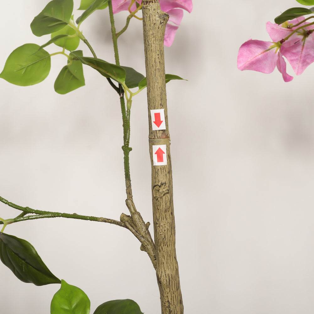 Artificial Bougainvillea Tree with Black Plastic Pot, Realistic Faux Flowering Plant in Green Leaves and Pink Blooms, 72-Inch Indoor Decor for Home Office Media 8