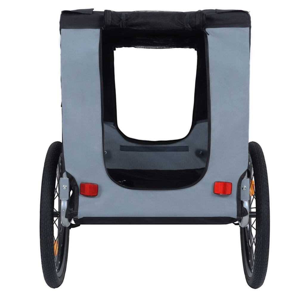 Large Folding Bike Trailer for Dogs – 66LB Capacity All-Terrain Pet Carrier, Durable Steel Frame for Cycling, Jogging, Camping & Outdoor Adventures, Black- Gray Media 10