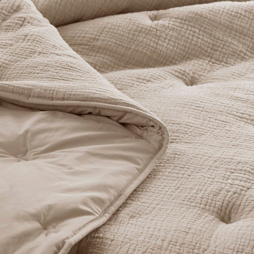 3-Piece Full/Queen Cotton  Embroidered Quilt Set,Taupe Media 21