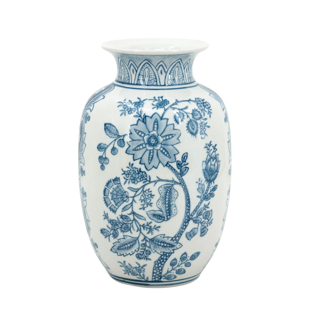 26928989 D5.5x8.7' Porcelain Flower Vase with Blue and White Floral Patterns     DTY Store Decorative Porcelain Vases, Jar and Pitcher     DTY Store