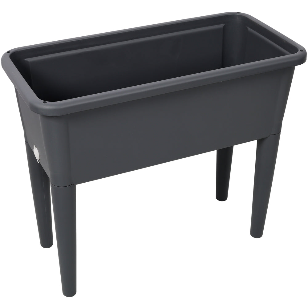 2 PCS Raised Garden Bed with Ventilated Transparent Greenhouse Lid, Elevated Planter Box with Removable Legs for Vegetables & Flowers, Deep Gray Media 7
