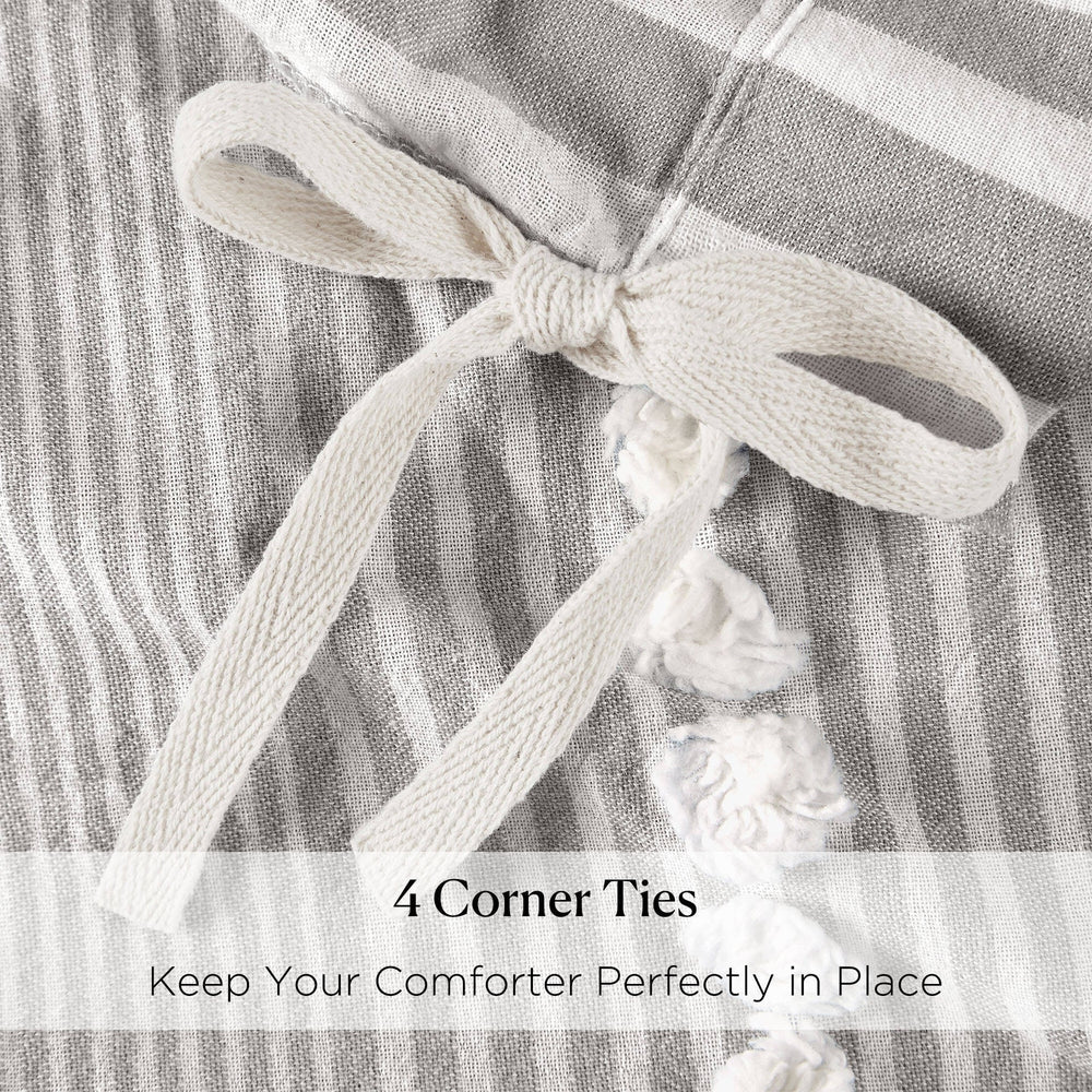 3- Piece King Cotton Yarn Dyed Duvet Cover Set Media 2