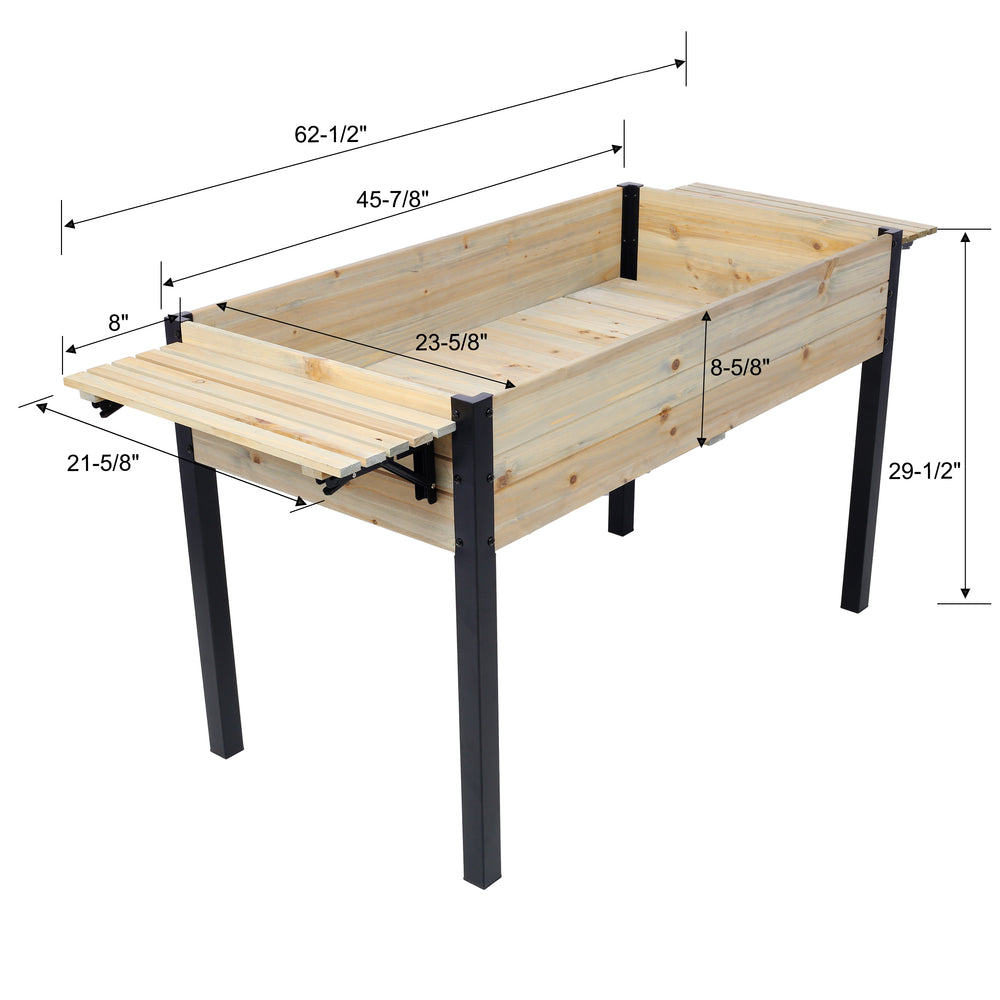 Raised Garden Bed, Metal Leg Wood Planter Boxes with Folding Storage Shelf,Elevated Planter Box for Growing Fresh Herbs, Vegetables, Flowers Great for Outdoor Patio, Deck, Balcony Media 21