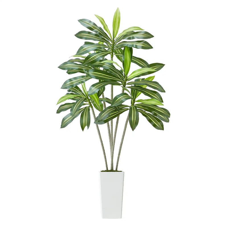 6ft Artificial Dracaena Tree Fake Plant with White Planter Indoor