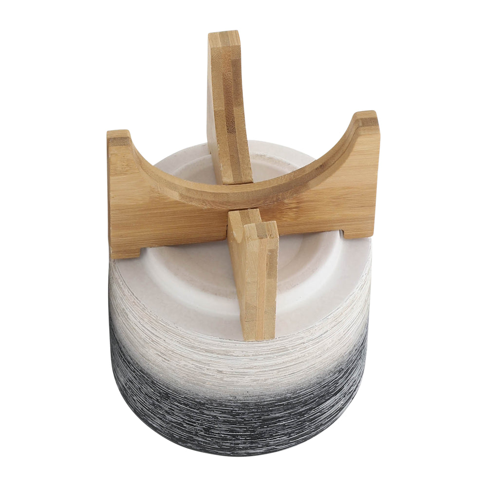 CERAMIC 5' PLANTER ON WOODEN STAND, GRAY Media 6