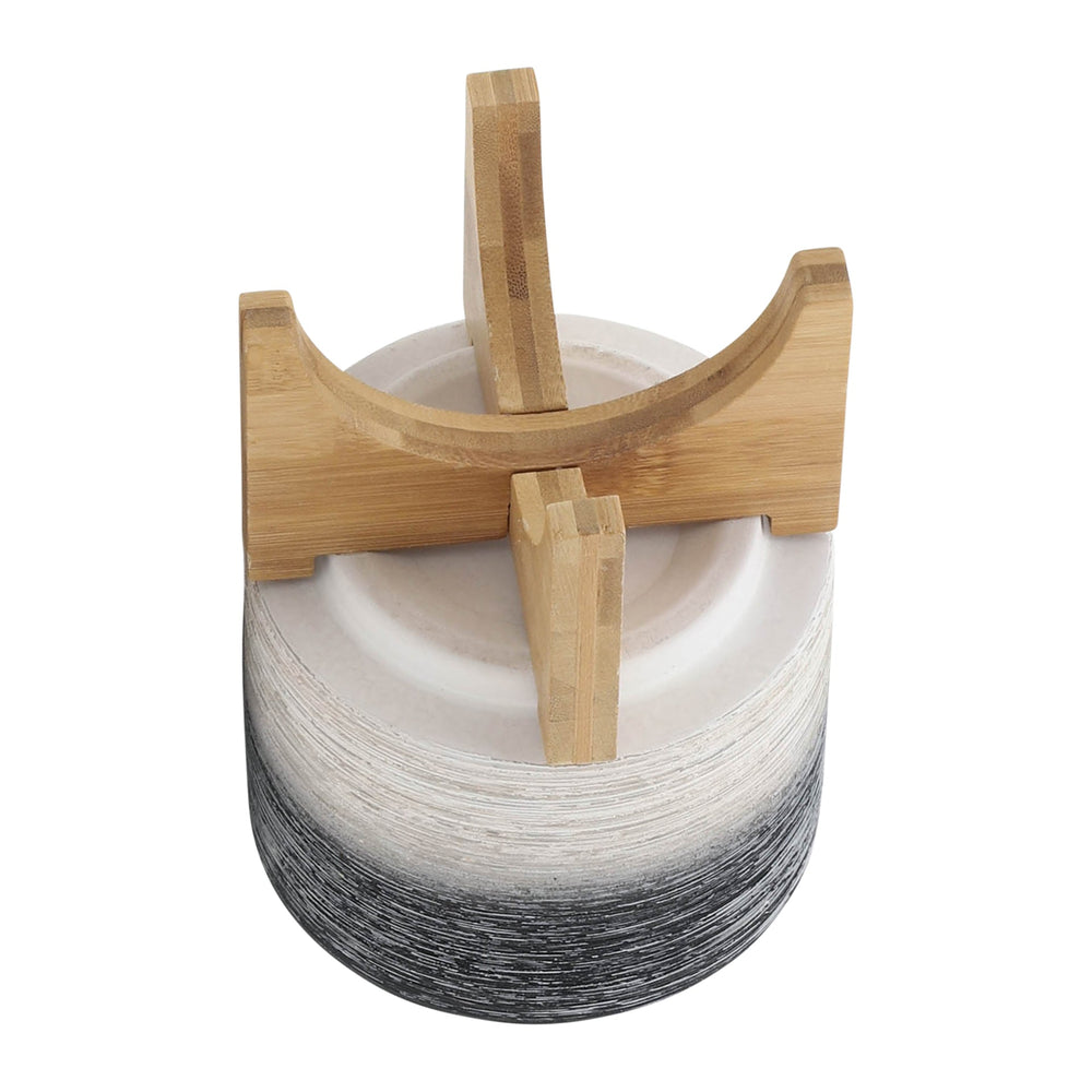 CERAMIC 5' PLANTER ON WOODEN STAND, GRAY Media 6