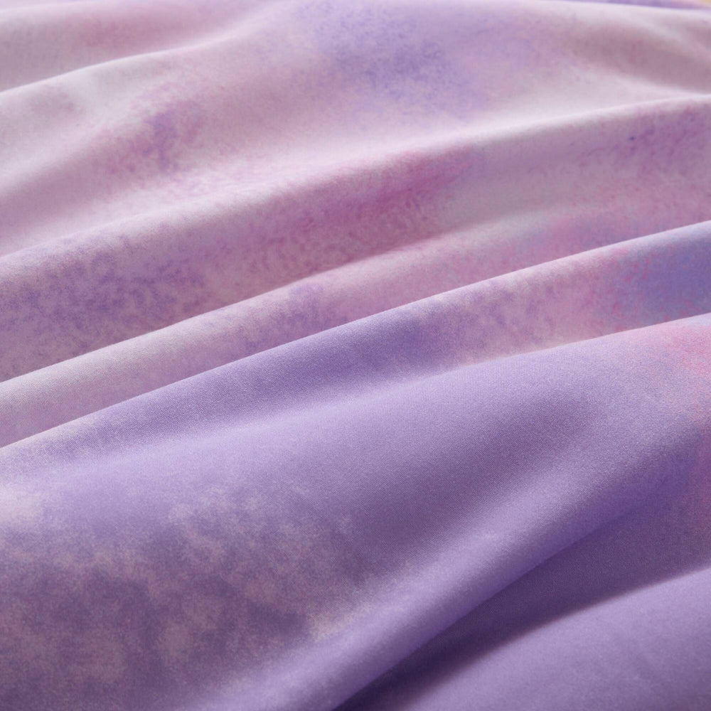 3 Pieces Twin/Twin XL Watercolor Tie Dye Printed Comforter Set with Throw Pillow,Purple Media 5