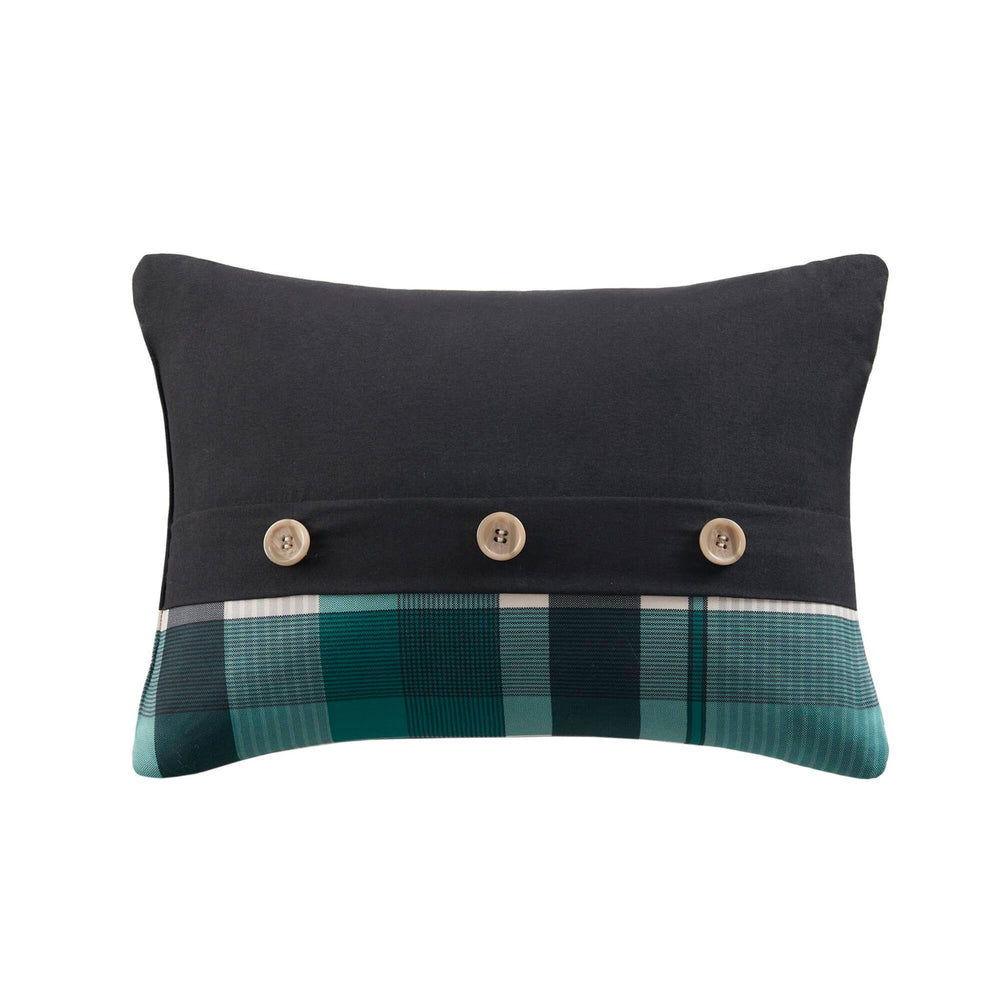 9 PCS Queen Plaid Comforter Set with Bed Sheets Teal/Black Media 8