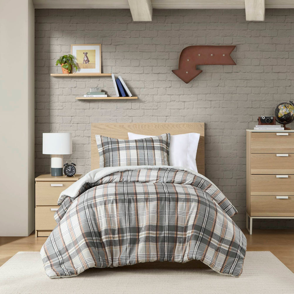 Plaid Duvet Cover Set Twin/Twin XL Media 6