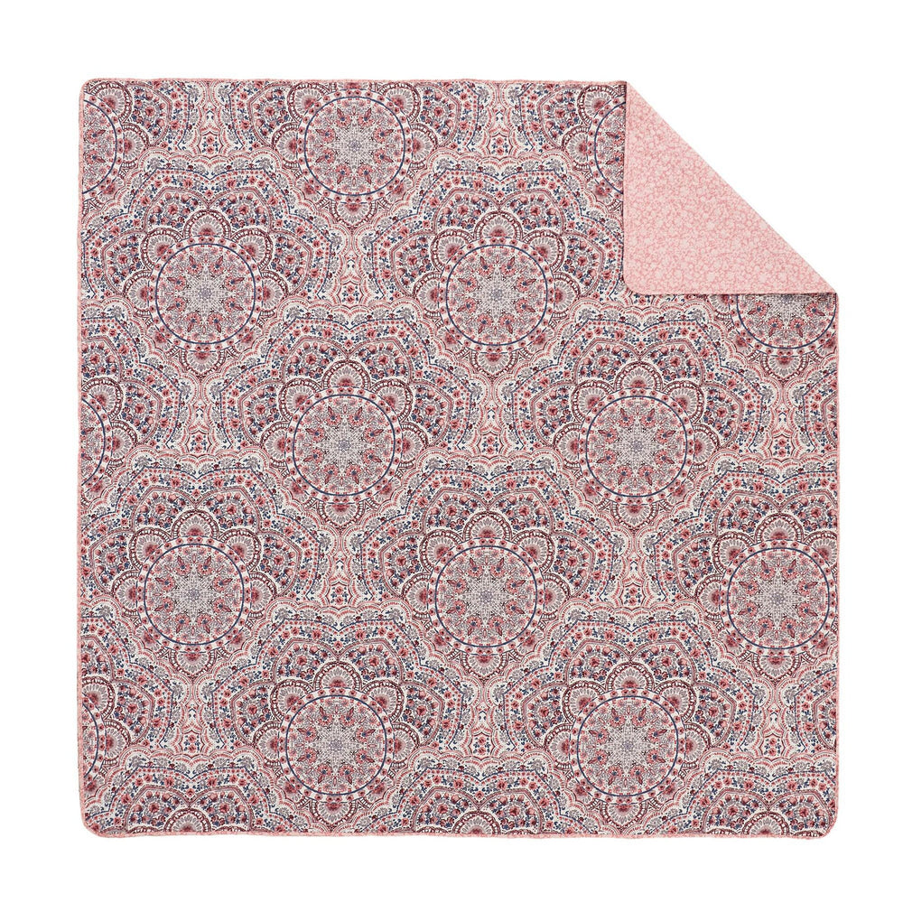 3-Piece Full/Queen Boho Floral Reversible Quilt Media 2