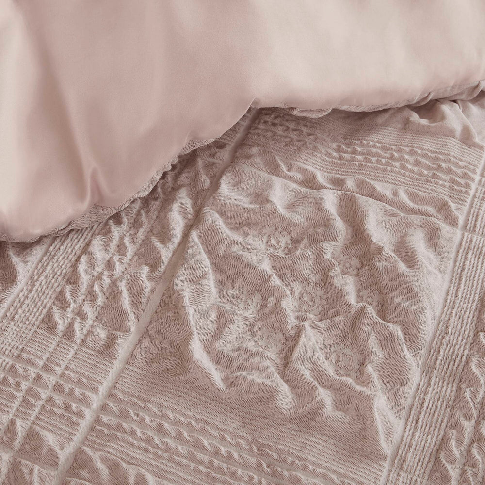 5-Piece King 5 Piece Sculpted jacquard comforter set,Pink Media 8