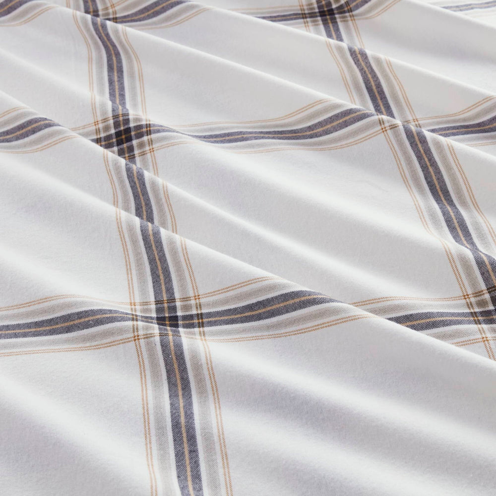 4 PCS Queen Sheet Set Tan Plaid Media 4