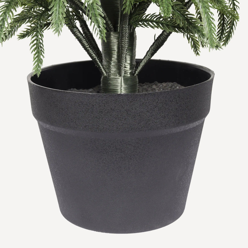 4' Artificial Real Touch Pine Tree in Black Plastic Pot, 1pc/set