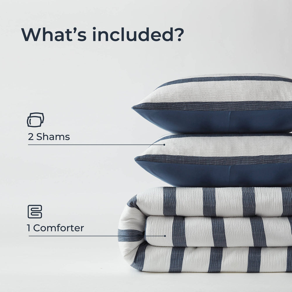 3-Piece King/Cal King Yarn-dyed striped comforter Media 3