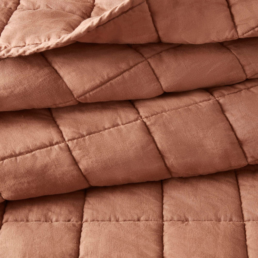 3-Piece King/Cal King Linen Garment Washed Quilt Set,Clay Media 10