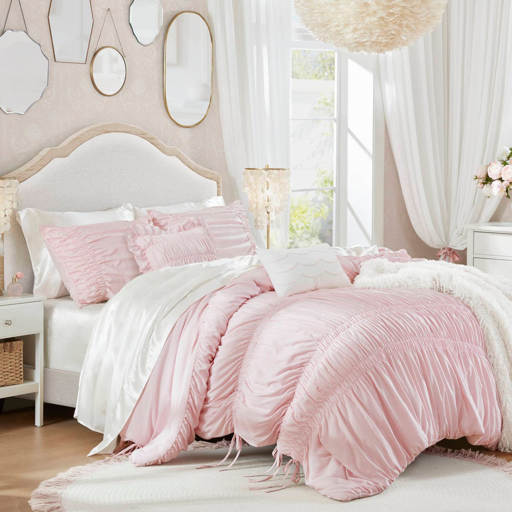 5 Pieces Full/Queen Comforter Set,Pink Media 20